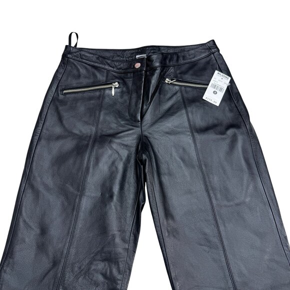 Wilson's Leather Maxima Women's Black Leather Pants Zipper Pockets, Size 6 NWT - Picture 3 of 11